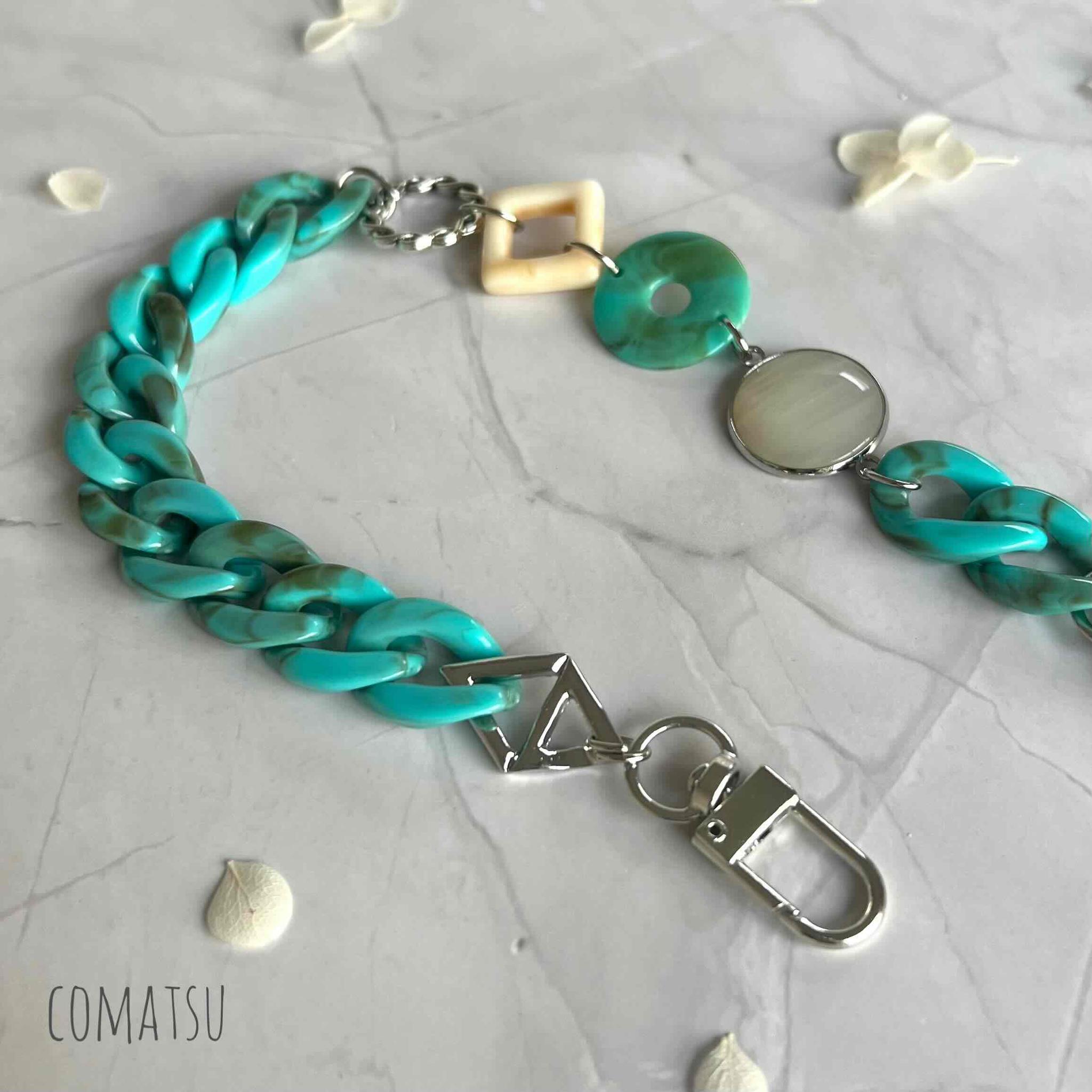 Casual Turquoise ハンドストラップ付きスマホケース 落下防止 リストストラップ スマホカバー | 5枚目